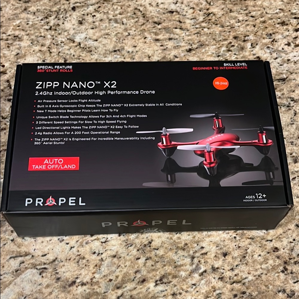 NIB Propel Zipp Nano X2 Drone in Red